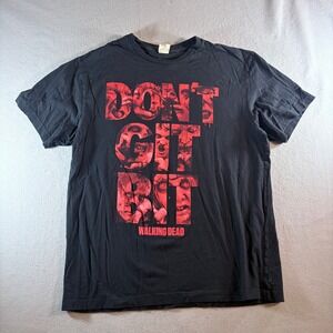 AMC The Walking Dead Mens Dont Get Bit Zombie Graphic T-Shirt Black 2012 L